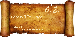Ocsenás Emma névjegykártya